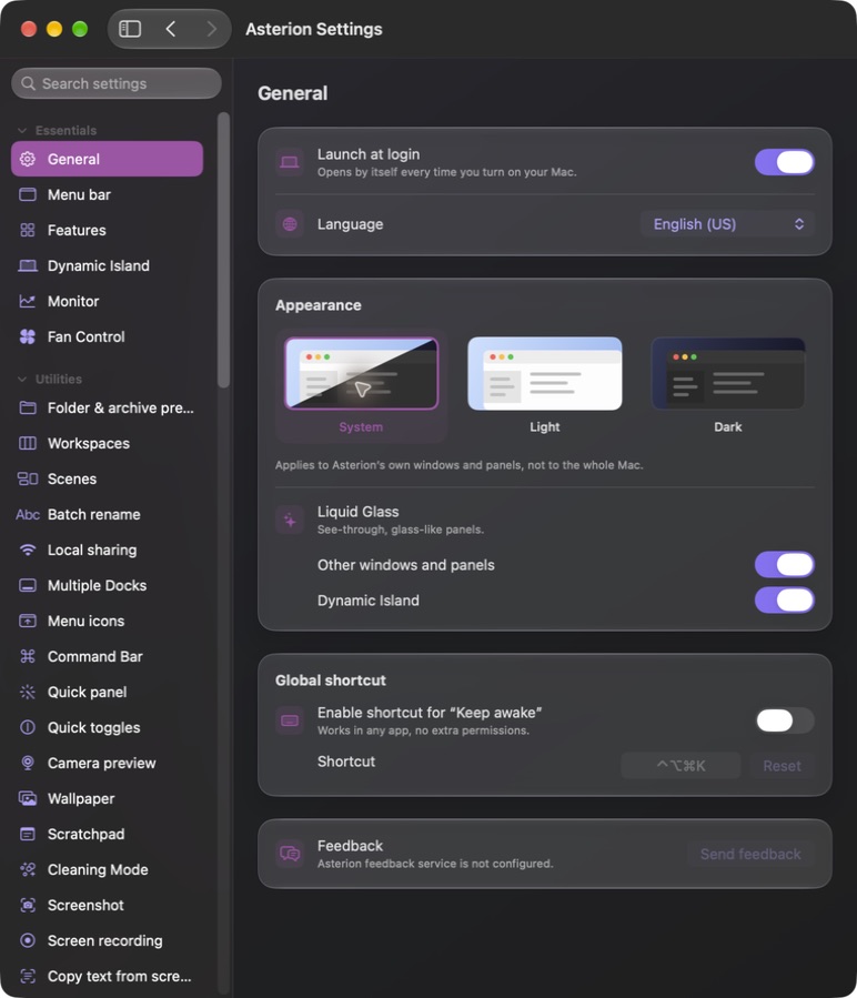 Asterion app interface preview 1