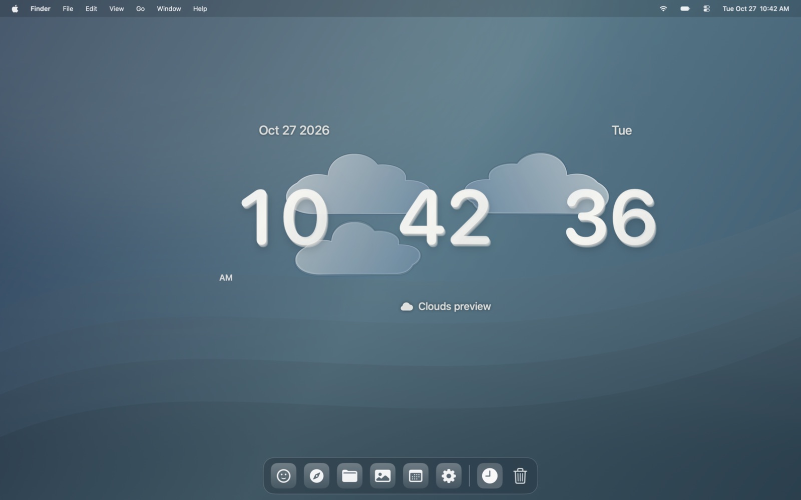 Cirrow desktop clock with clouds