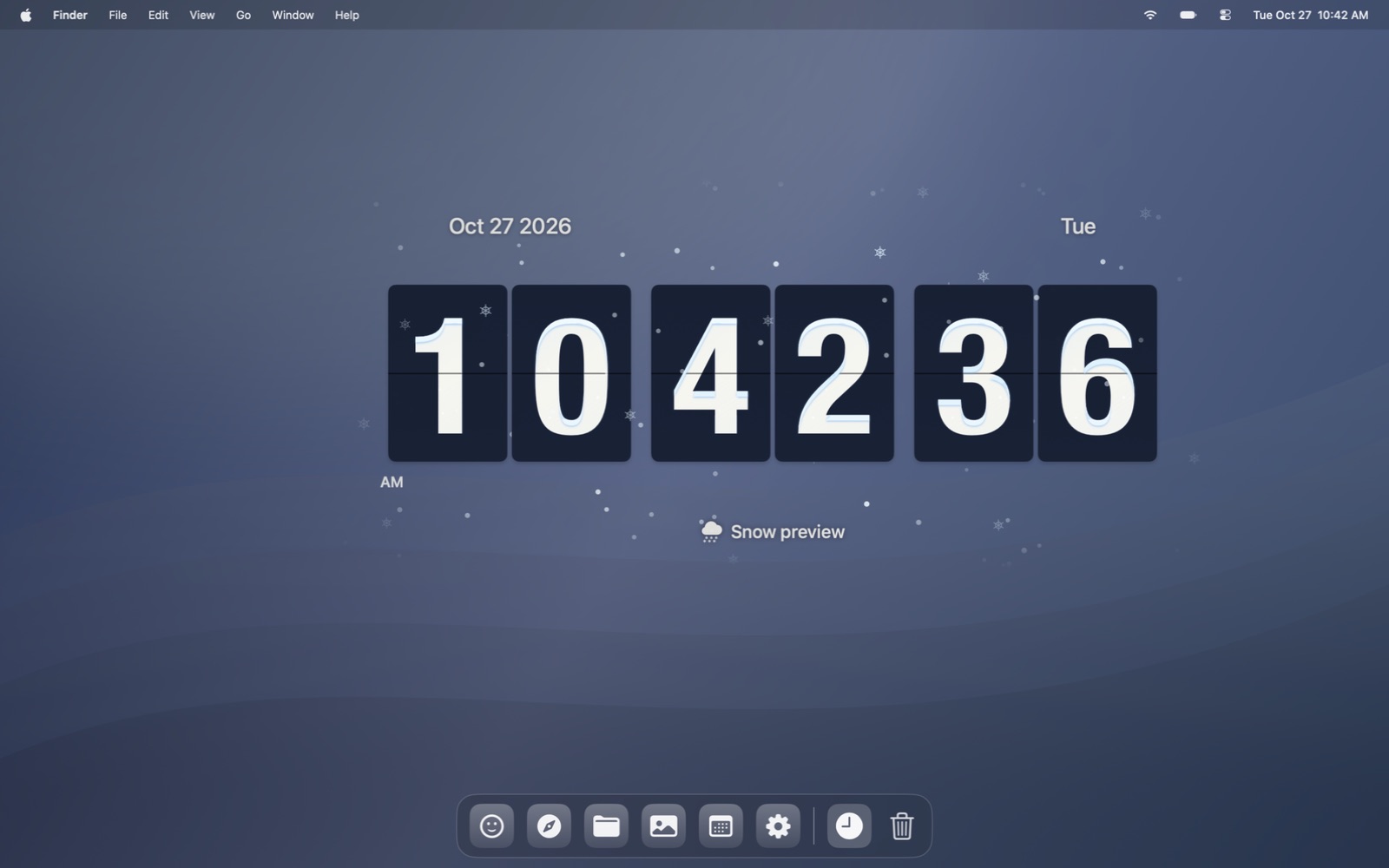 Cirrow desktop clock with snow