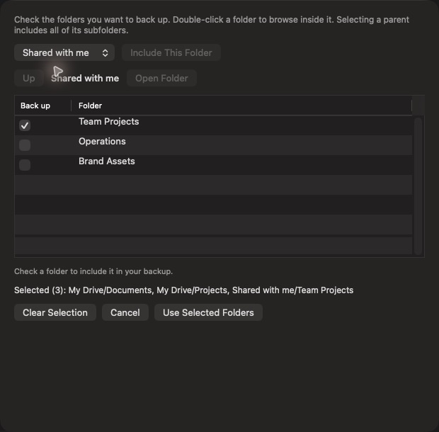 Good Backup for Google Drive app interface preview 2