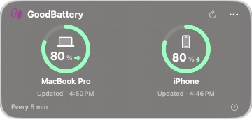 GoodBattery app interface preview 1