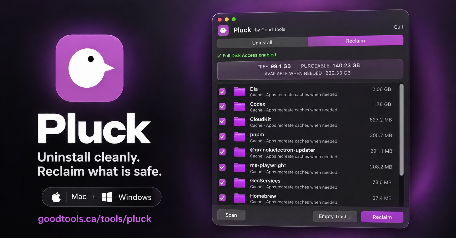 Pluck app interface preview 1